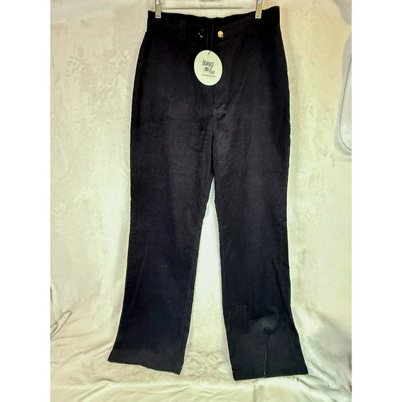Princess Polly Pants - Princess Polly Uptown Cord Pants Black Wide Leg Corduroy NWT US 8 AU 12